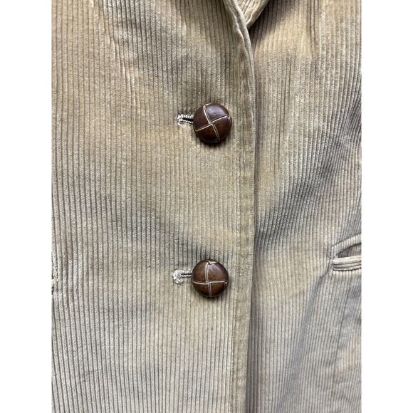 Classic Fashions Jacket Womens 10 SHORT Tan Wide Wale Corduroy Button Neutral - Picture 4 of 6